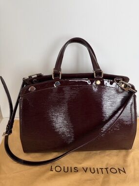 Louis Vuitton Patent Leather Satchel in Deep Wine